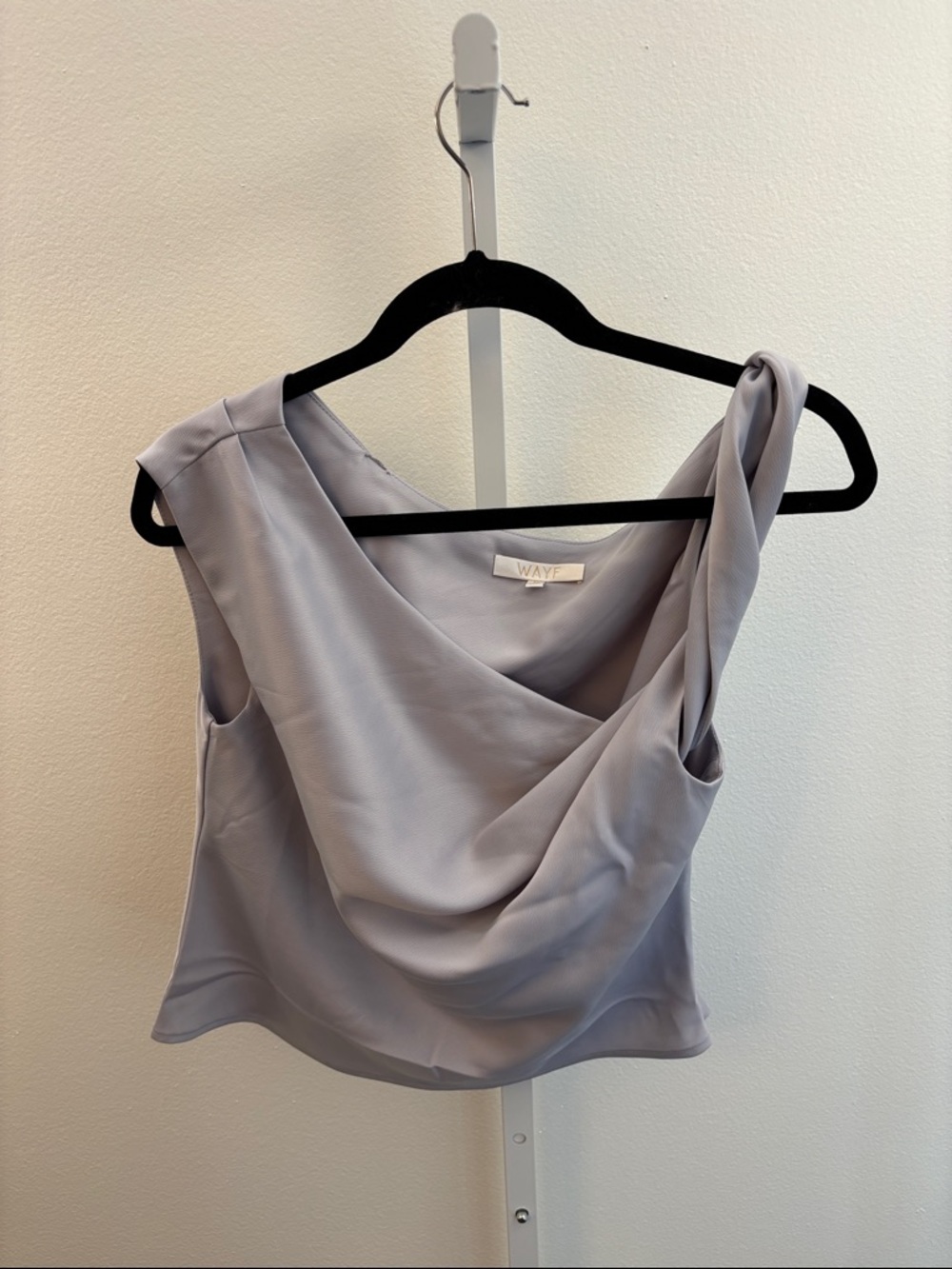 WAYF asymmetric Silver Grey Top Size Medium New without Tags